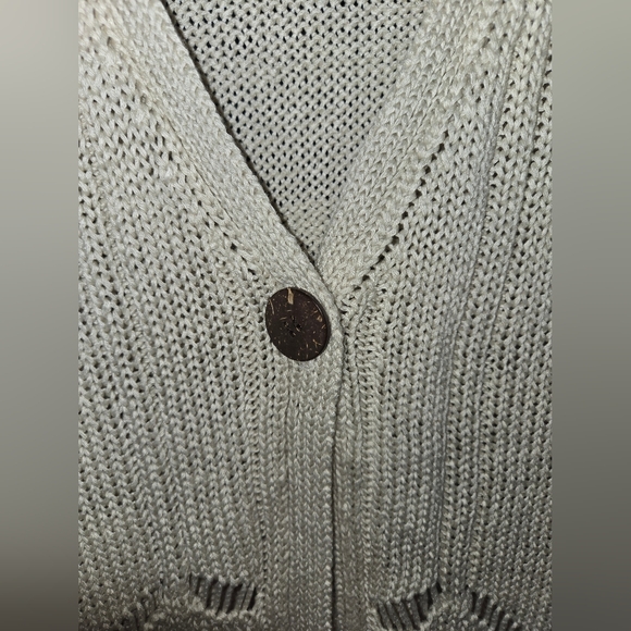 Bamboo Traders Open Knit Short Sleeve  Cardigan,  Size Large - Picture 3 of 7